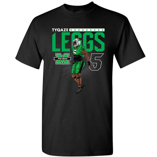 Marshall - NCAA Football : TyQaze Leggs - Caricature Short Sleeve T-Shirt