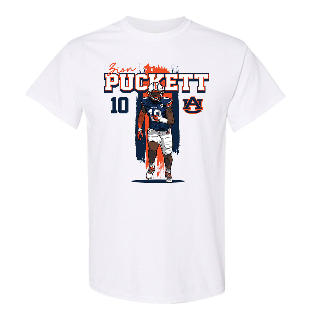 Auburn - NCAA Football : Zion Puckett - Caricature Short Sleeve T-Shirt