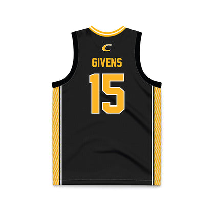 Centre College - NCAA Basketball : Riley Givens - Black Basketball Jersey