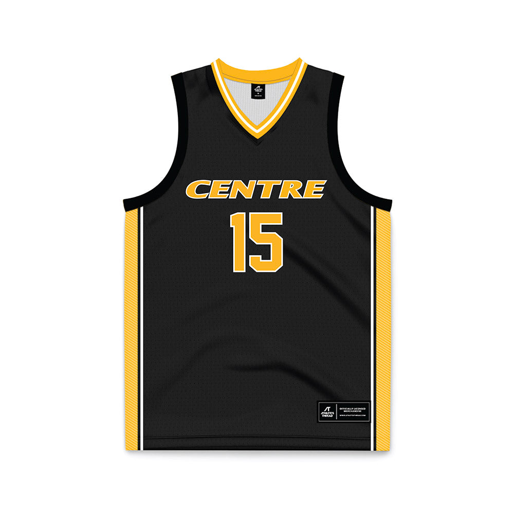 Centre College - NCAA Basketball : Riley Givens - Black Basketball Jersey