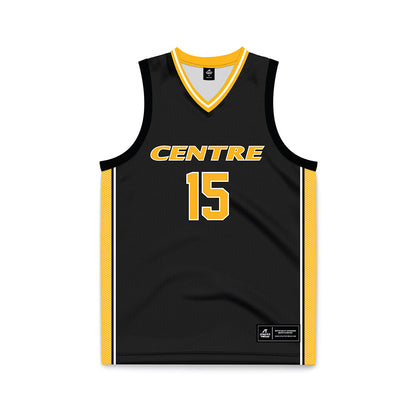 Centre College - NCAA Basketball : Riley Givens - Black Basketball Jersey
