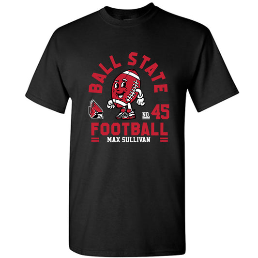 Ball State - NCAA Football : Max Sullivan - Black Fashion Shersey Short Sleeve T-Shirt