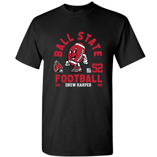 Ball State - NCAA Football : Drew Harper - Black Fashion Shersey Short Sleeve T-Shirt
