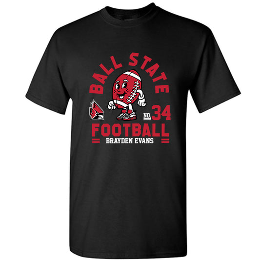 Ball State - NCAA Football : Brayden Evans - Black Fashion Shersey Short Sleeve T-Shirt