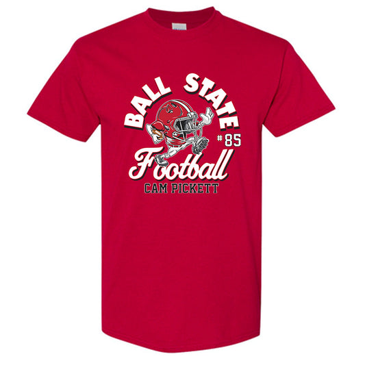 Ball State - NCAA Football : Cam Pickett - Cardinal Fashion Shersey Short Sleeve T-Shirt