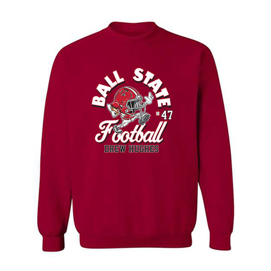 Ball State - NCAA Football : Drew Hughes - Cardinal Fashion Shersey Sweatshirt
