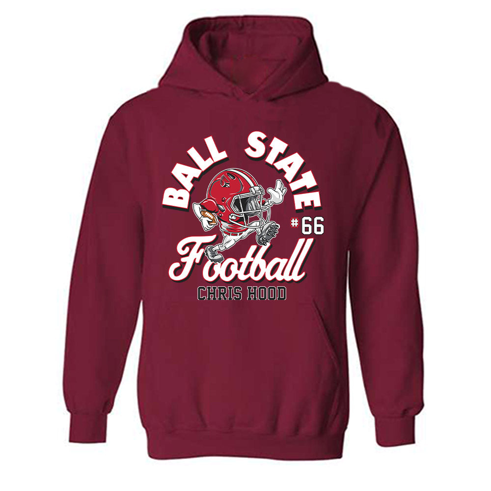 Ball State - NCAA Football : Chris Hood - Cardinal Fashion Shersey Hooded Sweatshirt
