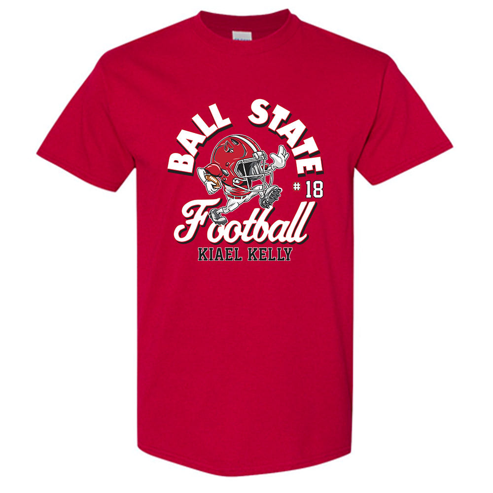 Ball State - NCAA Football : Kiael Kelly - Cardinal Fashion Shersey Short Sleeve T-Shirt