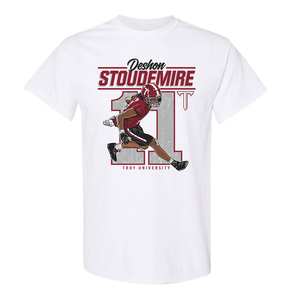 Troy - NCAA Football : Deshon Stoudemire - Caricature Short Sleeve T-Shirt