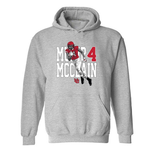 Utah - NCAA Football : Munir McClain - Grey Caricature Hooded Sweatshirt