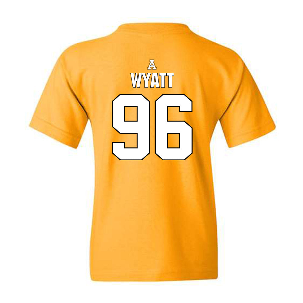 App State - NCAA Football : Josiah Wyatt - Gold Replica Shersey Youth T-Shirt