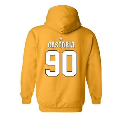 App State - NCAA Football : Dylan Castoria - Gold Replica Shersey Hooded Sweatshirt