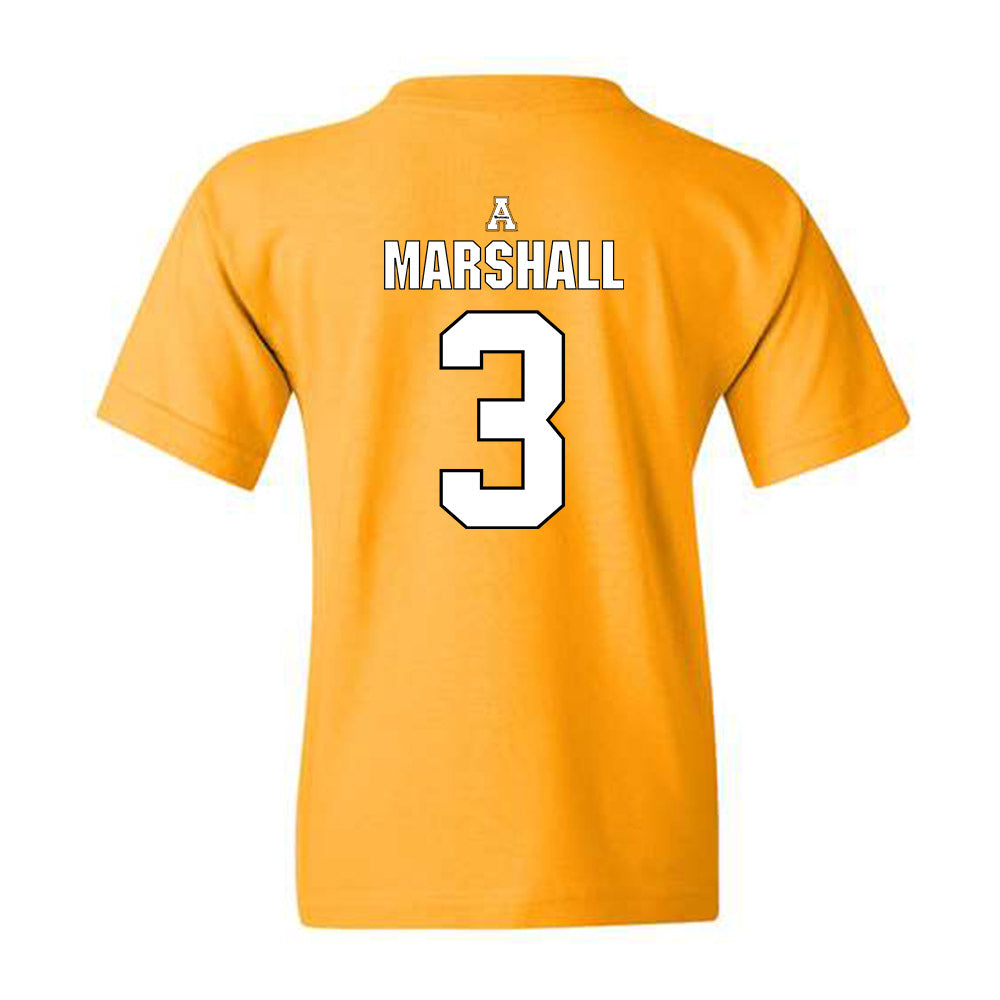 App State - NCAA Football : Ahmani Marshall - Gold Replica Shersey Youth T-Shirt