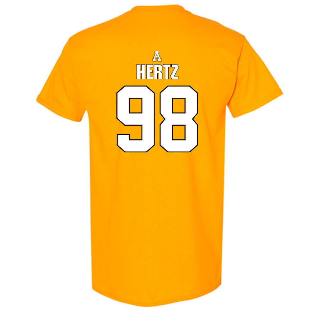 App State - NCAA Football : Jason Hertz - Gold Replica Short Sleeve T-Shirt