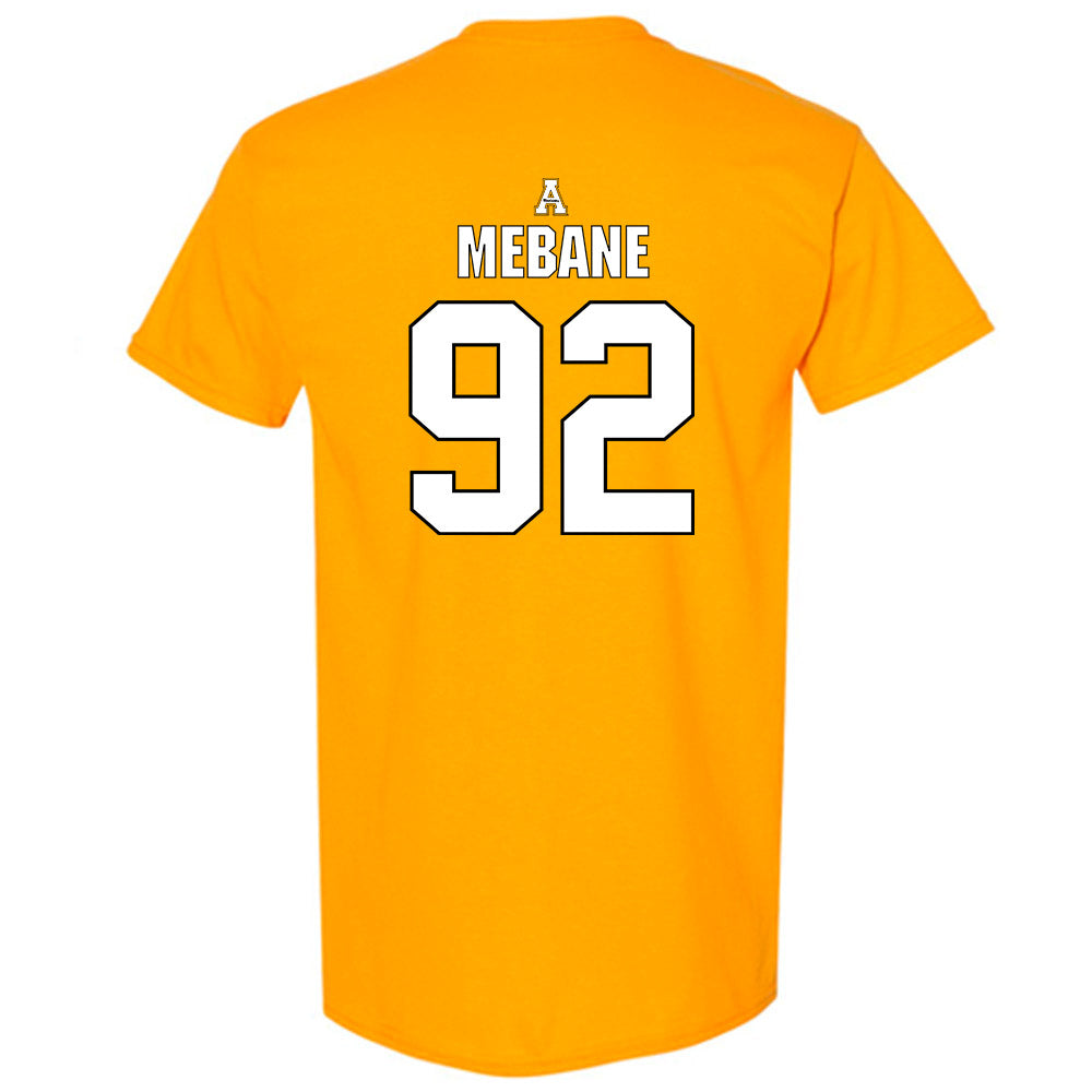 App State - NCAA Football : AJ Mebane - Gold Replica Shersey Short Sleeve T-Shirt