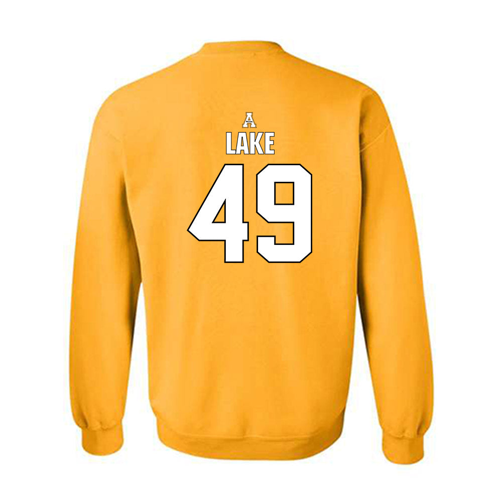 App State - NCAA Football : Mitchell Lake - Gold Replica Shersey Sweatshirt