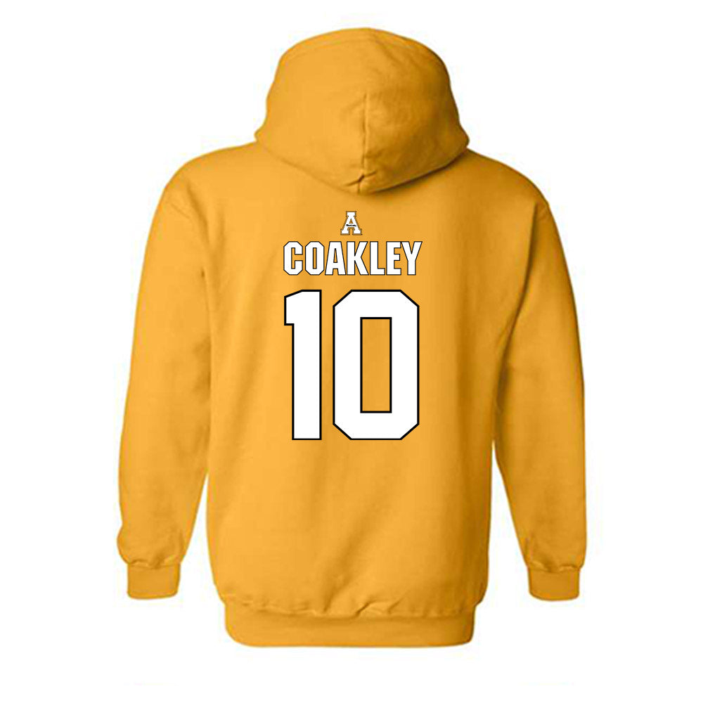 App State - NCAA Football : Zahn Coakley - Gold Replica Hooded Sweatshirt