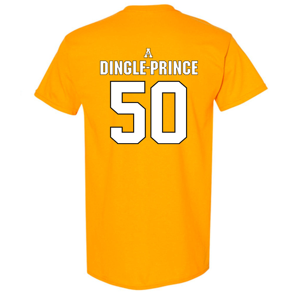 App State - NCAA Football : DeAndre Dingle-Prince - Gold Replica Shersey Short Sleeve T-Shirt