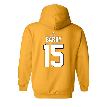 App State - NCAA Football : Connor Barry - Gold Replica Shersey Hooded Sweatshirt