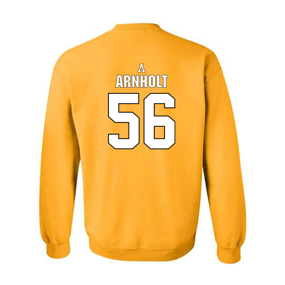 App State - NCAA Football : Kyle Arnholt - Gold Replica Shersey Sweatshirt