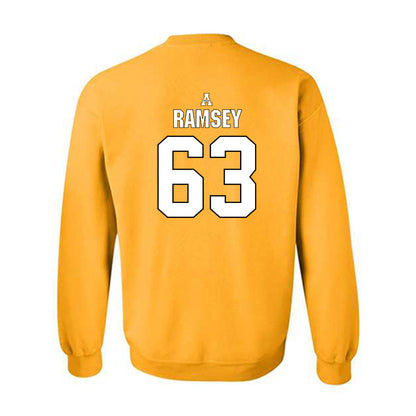 App State - NCAA Football : Jayden Ramsey - Gold Replica Shersey Sweatshirt