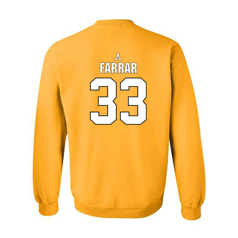 App State - NCAA Football : Derrell Farrar - Gold Replica Shersey Sweatshirt