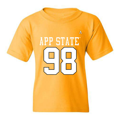 App State - NCAA Football : Jason Hertz - Gold Replica Youth T-Shirt