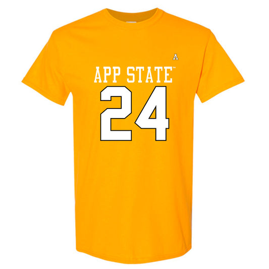 App State - NCAA Football : Cahari Haynes - Gold Replica Shersey Short Sleeve T-Shirt