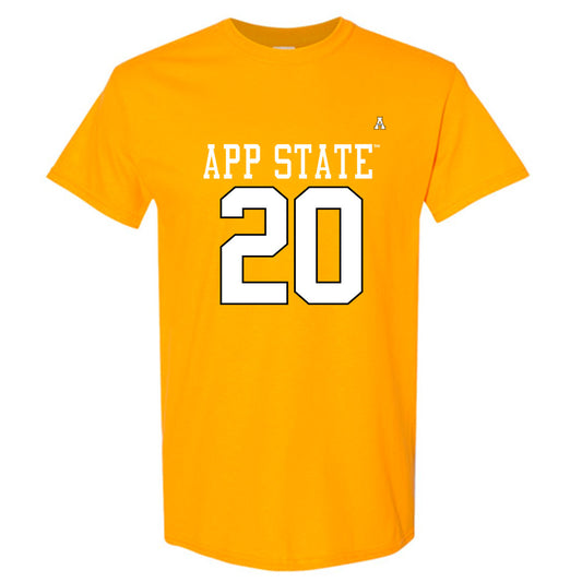 App State - NCAA Football : Jaylon Calhoun - Gold Replica Shersey Short Sleeve T-Shirt