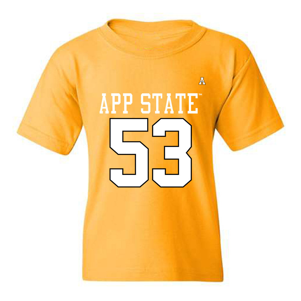 App State - NCAA Football : Jake Ganoe - Gold Replica Shersey Youth T-Shirt