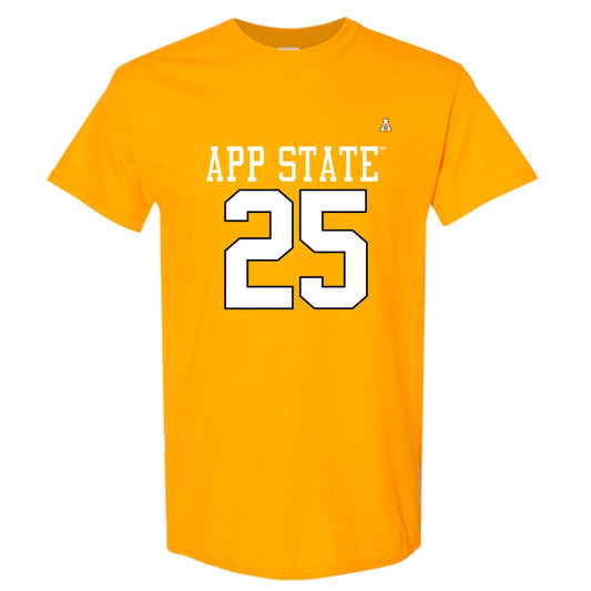 App State - NCAA Football : Jackson Greene - Gold Replica Shersey Short Sleeve T-Shirt