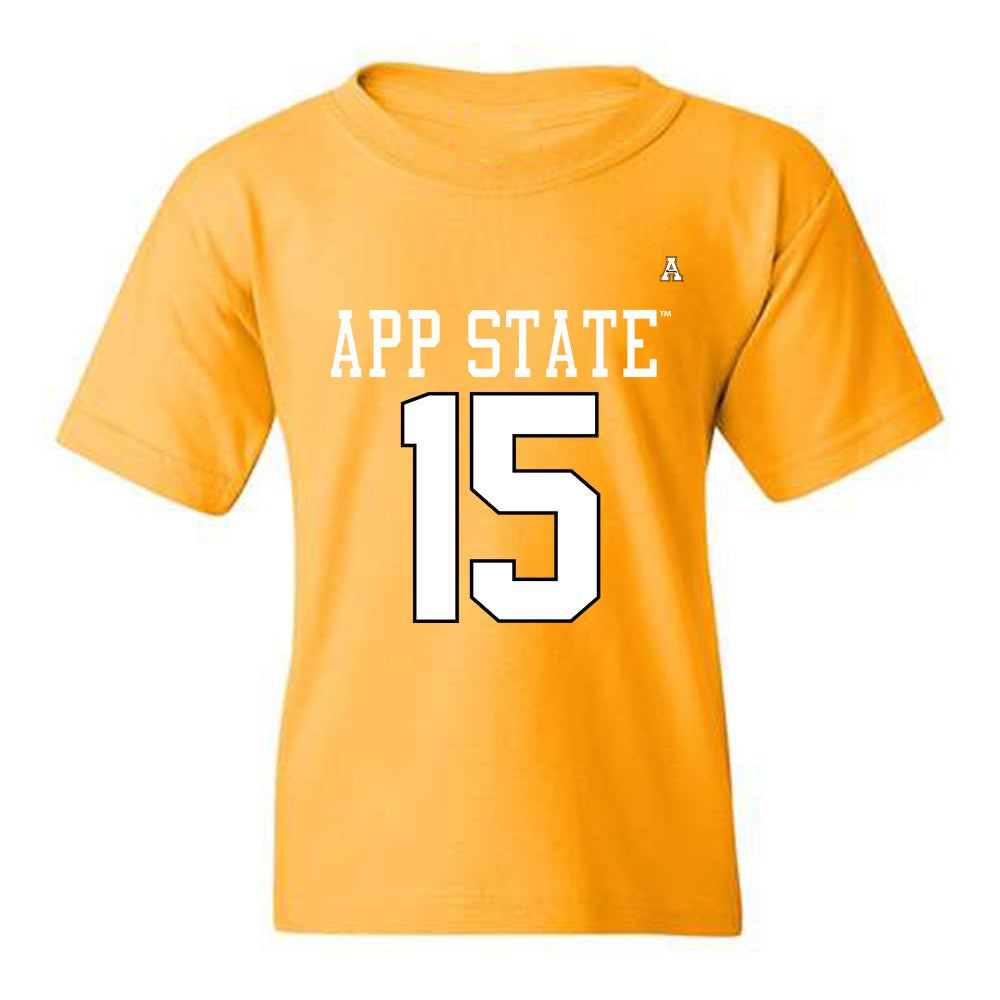 App State - NCAA Football : Connor Barry - Gold Replica Shersey Youth T-Shirt