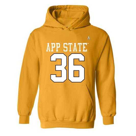 App State - NCAA Football : Kevon Haigler - Gold Replica Shersey Hooded Sweatshirt