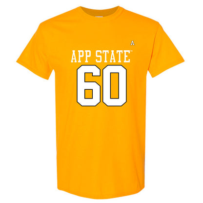 App State - NCAA Football : Ethan Ryan - Gold Replica Shersey Short Sleeve T-Shirt