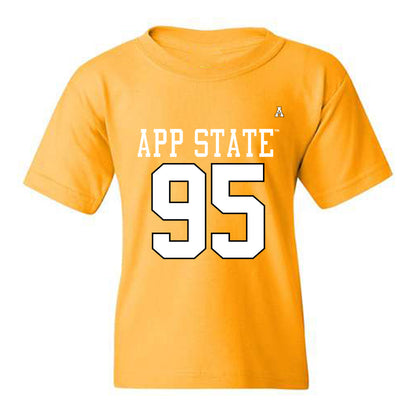 App State - NCAA Football : Montez Kelley - Gold Replica Youth T-Shirt