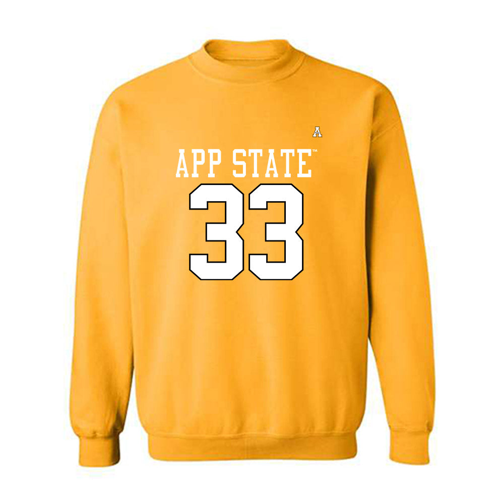 App State - NCAA Football : Derrell Farrar - Gold Replica Shersey Sweatshirt