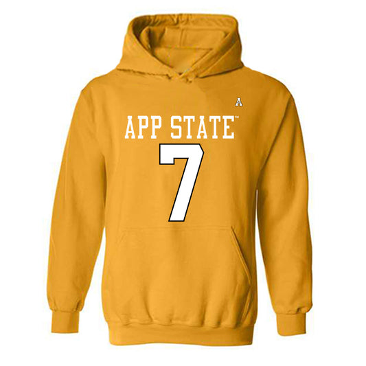 App State - NCAA Football : Anderson Castle - Gold Replica Shersey Hooded Sweatshirt