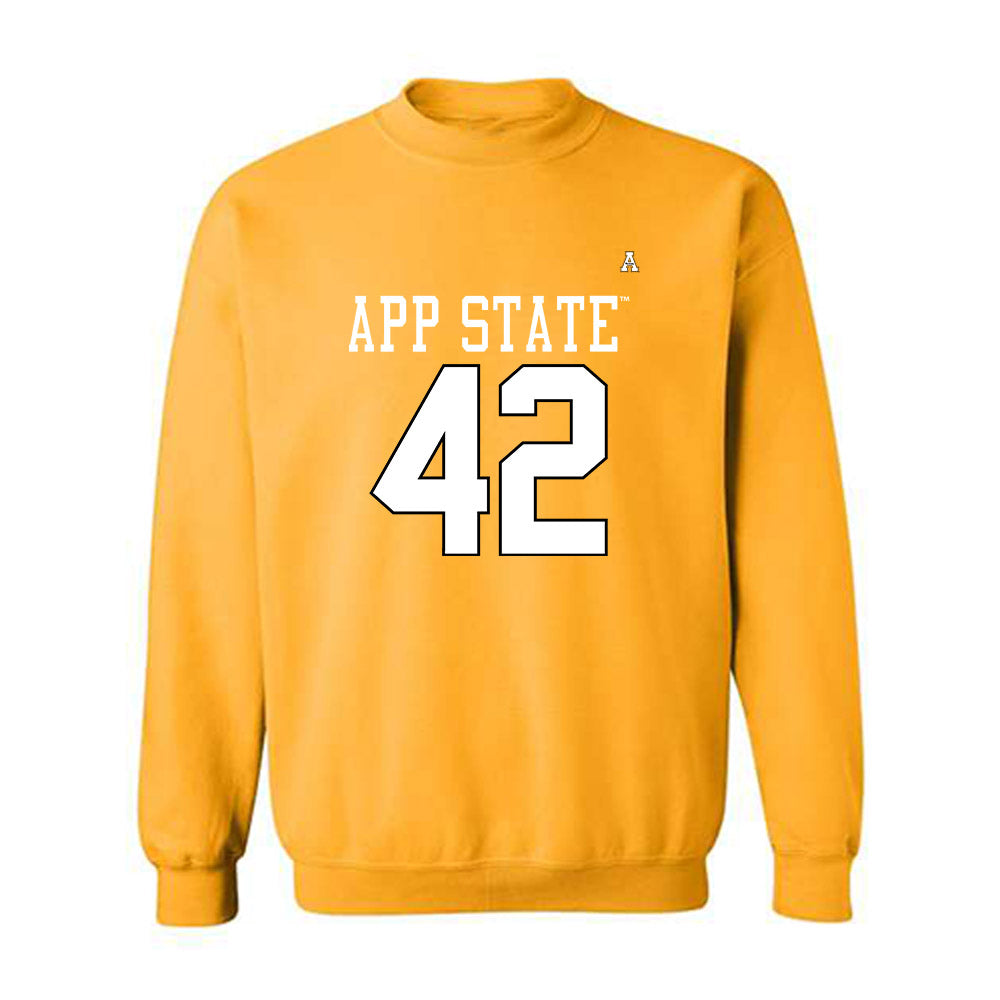 App State - NCAA Football : Braxton Veiga - Gold Replica Sweatshirt