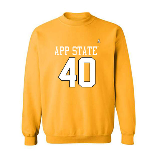 App State - NCAA Football : Cole Becker - Gold Replica Shersey Sweatshirt