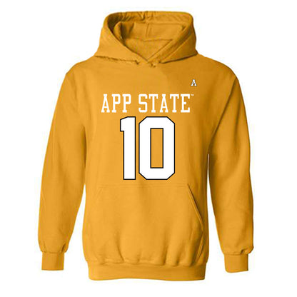 App State - NCAA Football : Zahn Coakley - Gold Replica Hooded Sweatshirt