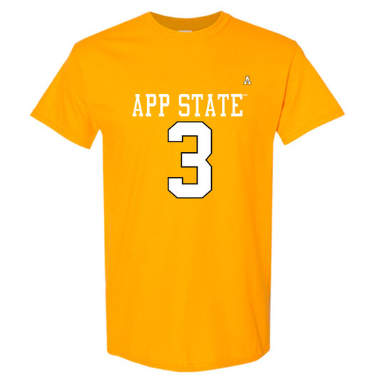 App State - NCAA Football : Ahmani Marshall - Gold Replica Shersey Short Sleeve T-Shirt