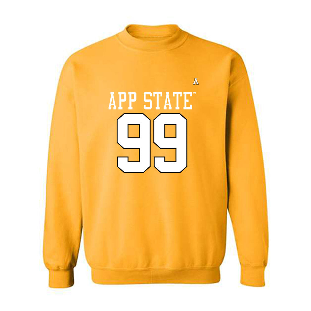 App State - NCAA Football : Michael Hughes - Gold Replica Shersey Sweatshirt