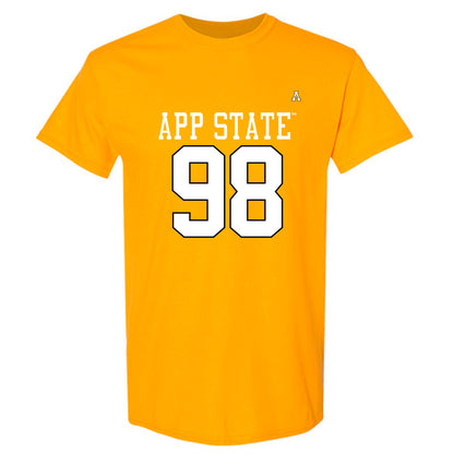 App State - NCAA Football : Jason Hertz - Gold Replica Short Sleeve T-Shirt