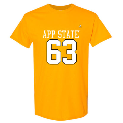 App State - NCAA Football : Jayden Ramsey - Gold Replica Shersey Short Sleeve T-Shirt