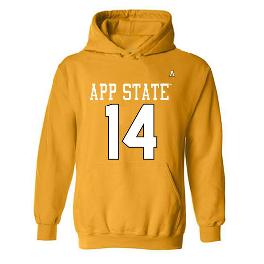 App State - NCAA Football : Kanye Roberts - Gold Replica Shersey Hooded Sweatshirt