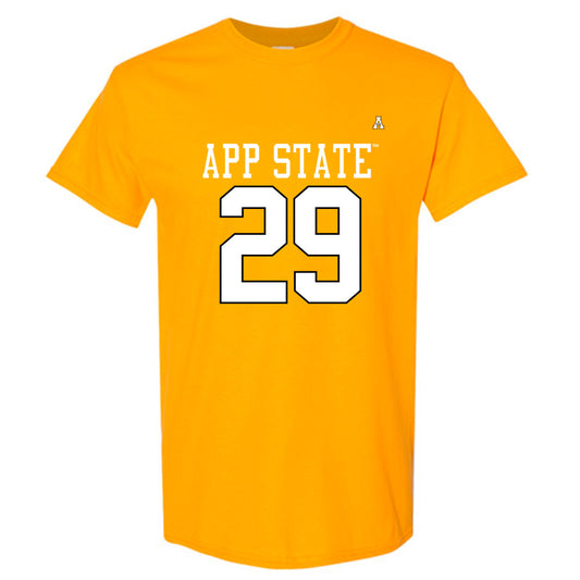 App State - NCAA Football : Maquel Haywood - Gold Replica Shersey Short Sleeve T-Shirt