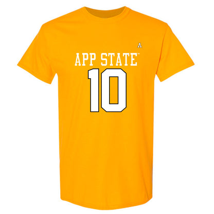 App State - NCAA Football : Zahn Coakley - Gold Replica Short Sleeve T-Shirt