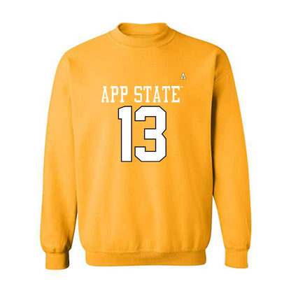 App State - NCAA Football : Christan Horn - Gold Replica Shersey Sweatshirt