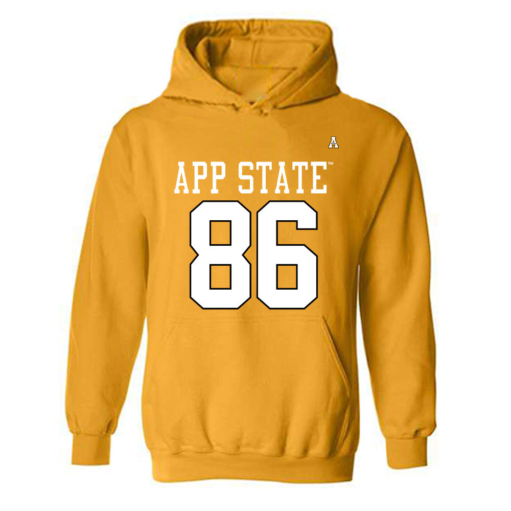 App State - NCAA Football : Kanen Hamlett - Gold Replica Shersey Hooded Sweatshirt