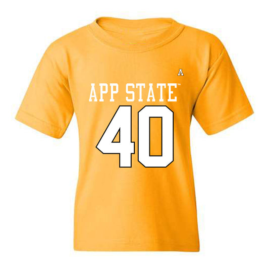 App State - NCAA Football : Cole Becker - Gold Replica Shersey Youth T-Shirt